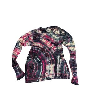 Smartwool 250 Base Layer Thermal Top Women L Merino Wool Custom Tie Dye Hiking